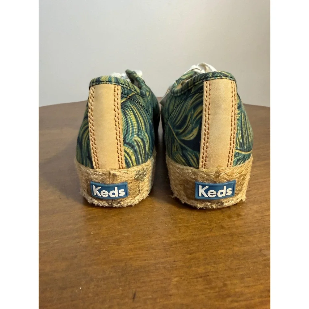 Keds Rifle Paper Co Tropical Leaf Espadrille Sneakers‎ Women's Size 7.5